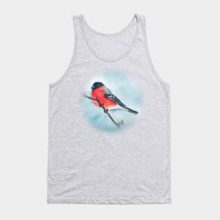 Bullfinch Red Belly Bird Art Tank Top